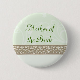 Sage Ornamental Frieze Bridal Party Button