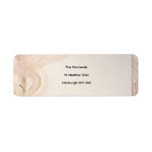 Sage Peach Botanical Return Address Label