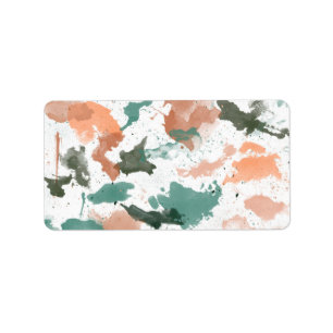 Sage Peach Palette Splatter Label