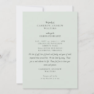 Sage Photo Celebration of Life Invitation