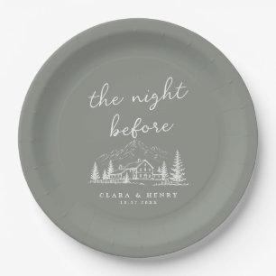 Sage Pine Rehearsal Dinner Paper Plates