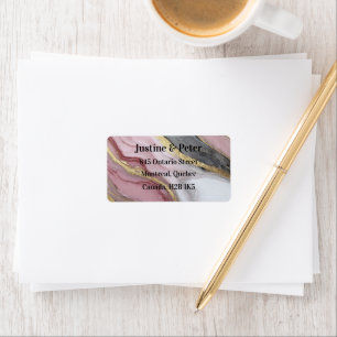 Sage Pink And Gold Agate Marble Label