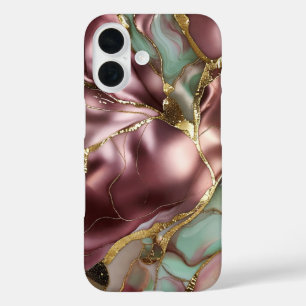 Sage Pink Marble Phone Case Gold Luxury