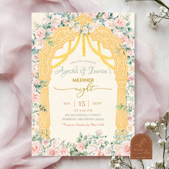 Sage Pink Mehndi Invitation (Creator Uploaded)