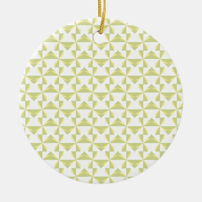 Sage Pinwheels Ceramic Tree Decoration (Front)