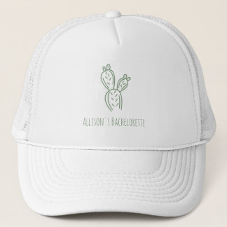 Sage Prickly Pear Cactus Bachelorette Trucker Hat