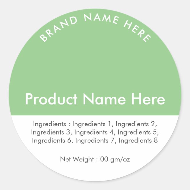 Sage Product Brand Name Ingredients Weight Label (Front)