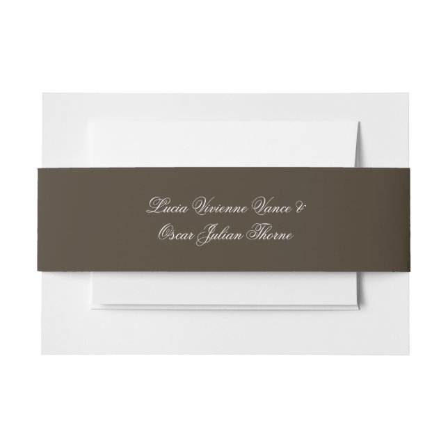 Sage Roccoco Wedding Suite Invitation Belly Band (Front Example)