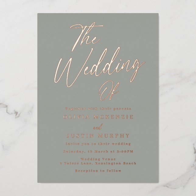Sage & Rose Gold Modern Wedding (Front)
