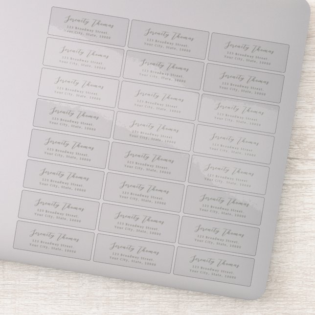 Sage script transparent return address label (Detail)