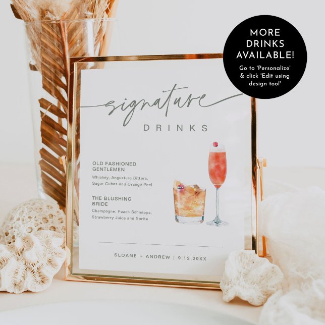 SAGE Signature Drinks Wedding Sign 8x10 (Creator Uploaded)