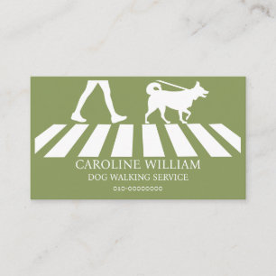 Sage Simple Dog Walking Image Pet Service Business Card