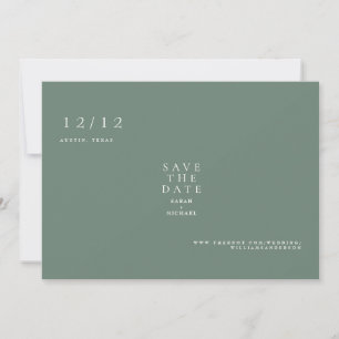 Sage Simple Text Only Wedding Save the Date