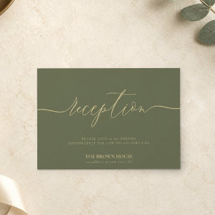 Sage Simple Wedding Reception Invitation