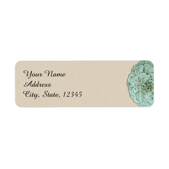 Sage Succulent Wedding Label (Front)