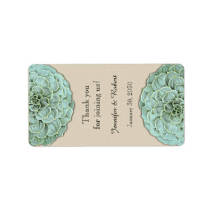 Sage Succulent Wedding Lip Balm Label