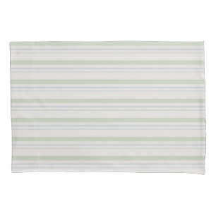 Sage, Taupe, Dusty Blue Stripe Standard Pillowcase