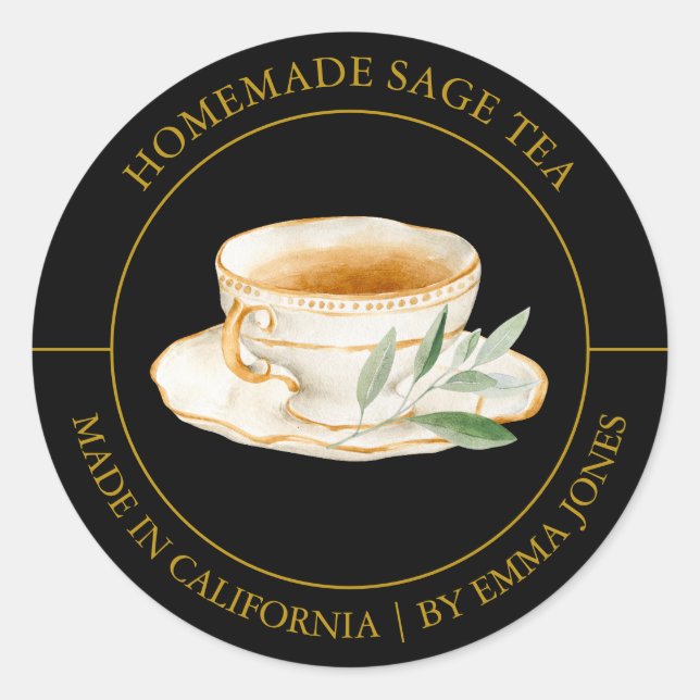 Sage Tea Modern label (Front)