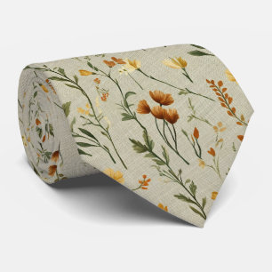 Sage & Terracotta Boho Wildflower Wedding Tie