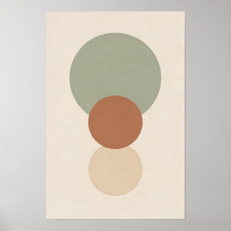 Sage Terracotta Stacked Circle Abstract Poster