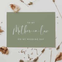 Sage To my mother-in-law on my wedding day card