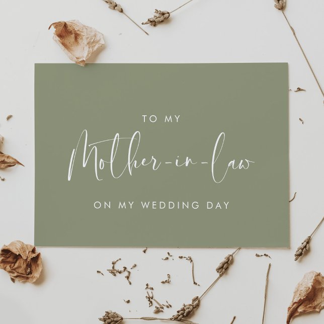 Sage To my mother-in-law on my wedding day card (Creator Uploaded)