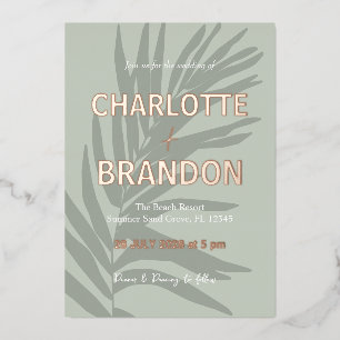 Sage Tropical Palm Leaf Wedding 