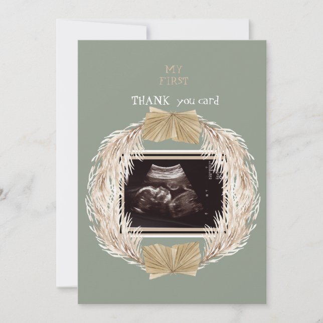Sage Ultrasound Photo Thank You Baby Point of View Card (Front)