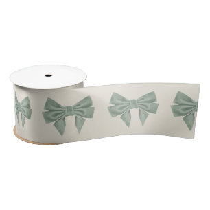 Sage Velvet bows design  Satin Ribbon