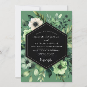 Sage Verdant Anemone Wedding Invitation
