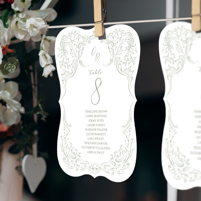 Sage Vintage Flourish Monogram seating charts (Sage Vintage Flourish Monogram seating charts)