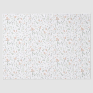 Sage Watercolor Wildflower Floral Tissue Paper