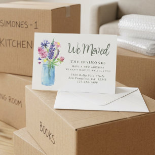 Sage We Moved Floral New Address Moving Announcement
