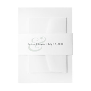 Sage Wedding Invitation Ampersand   Belly Band