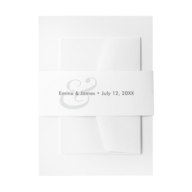 Sage Wedding Invitation Ampersand | Belly Band (Front Example)
