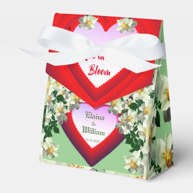 Sage Wedding, Love, Engagement, Valentine Favour Box (Front Side)