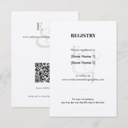 Sage Wedding Registry | QR Code Enclosure Card