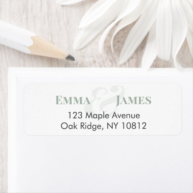 Sage Wedding Return Address Label | Names (Insitu)