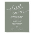 SAGE Wedding Shuttle Service Sign
