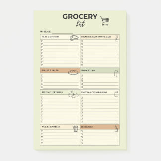 Sage Weekly Grocery List - Post-it Notes