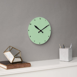 Sage Whisper Round Clock