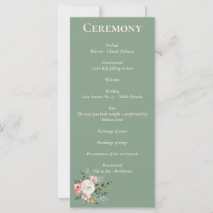 Sage White Blush Peach Floral Floral Program