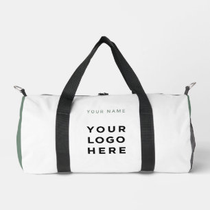 Sage White Business Logo Name Instagram Fitness Duffle Bag