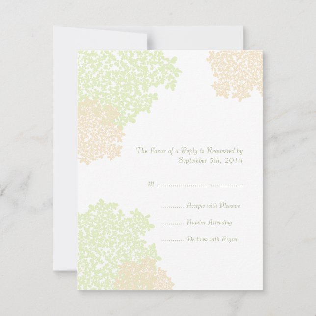 Sage & White Queen Anne's Lace Wedding RSVP (Front)