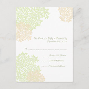 Sage & White Queen Anne's Lace Wedding RSVP Invitation Postcard