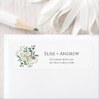 Sage & White Return Address Label