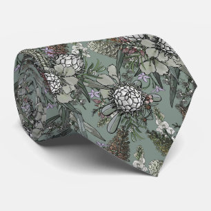 Sage Wild Bush Flower Bouquet Tie