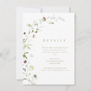 Sage Wildflower Rustic Boho Wedding Details card