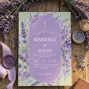  Sage Wildflower Rustic Wedding Invitation