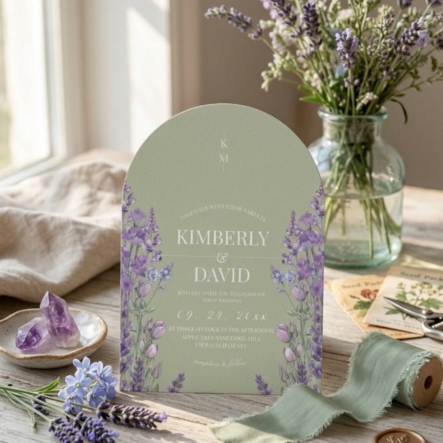  Sage Wildflower Wedding Invitation (Creator Uploaded)